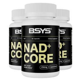 BSYS NAD Supplements  Anti-Aging Vitality Support  Metabolic & Cognitive Health Boost  Mitochondrial Energy Enhancement  Healthy Weight Managemen (Option: Three bottles)