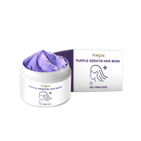Hoegoa Keratin Purple Hair Mask Nourishing Moisturizing For Dry And Frizzy Hair Smooth And Shiny Care Mask (Option: 1pcs)